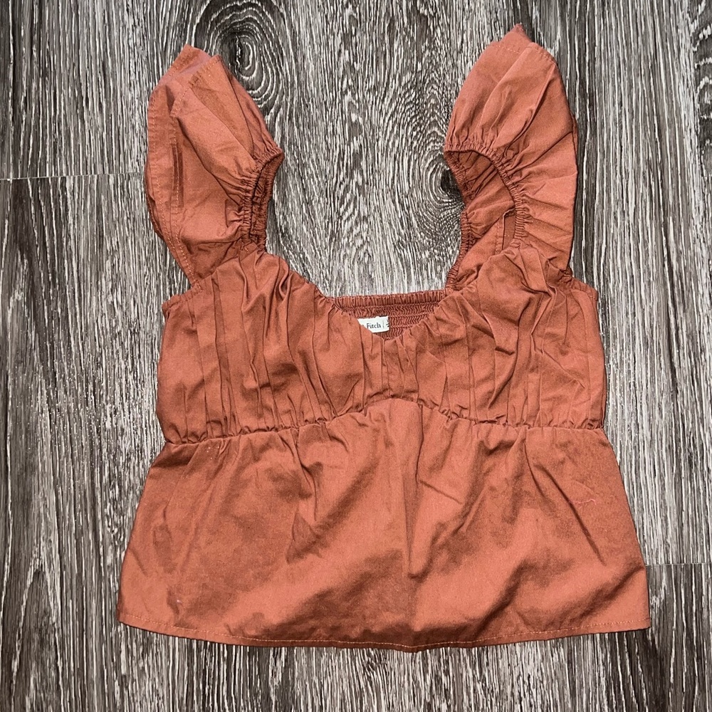 Abercrombie brown orange tank blouse